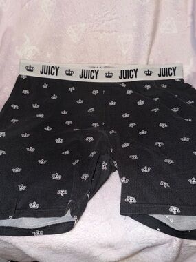 Juicy Couture women’s' Black Crown-Print Stretch Shorts